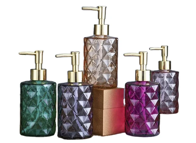 300ml large capacity glass hand sanitizer bottle shampoo shower gel exposed bottle soap liquid emulsion empty bottle