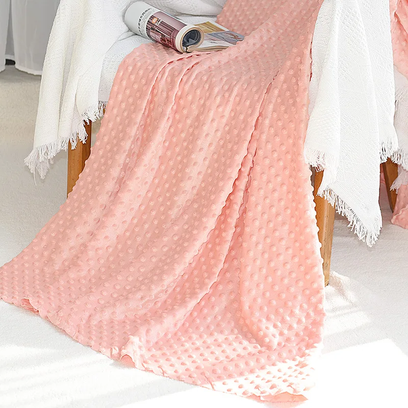 Wholesale Print Design Throw Fleece Receiving Blanket Custom Dot Comforter Minky Baby Blanket for Gift Set