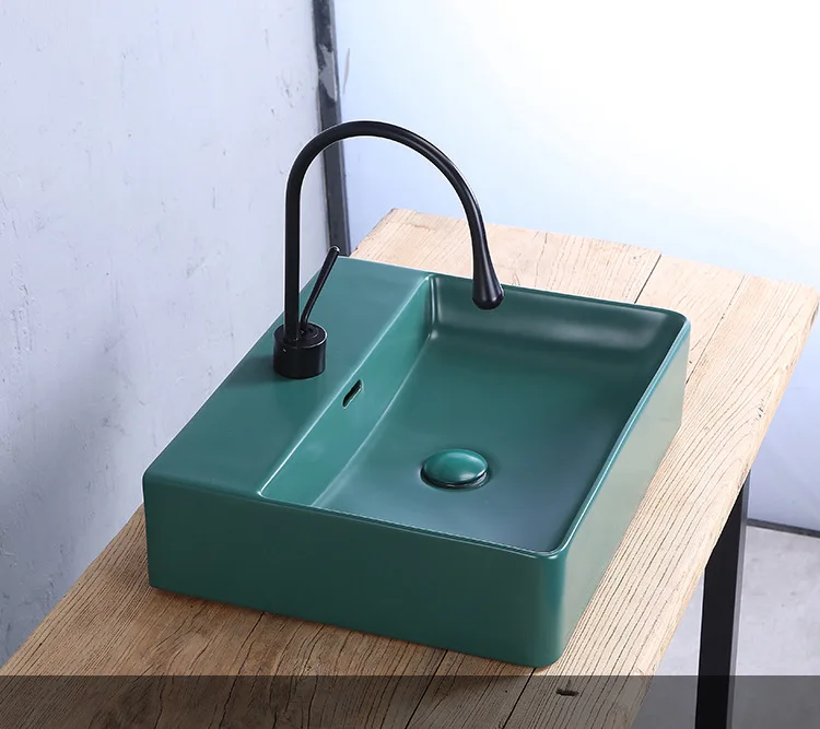 Customized Bathroom ceramic round matte gold color wash basin for wholesale