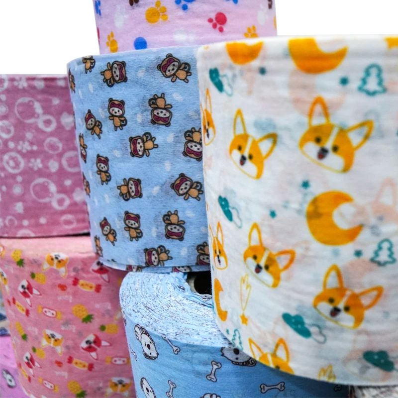 Disposable Spunlace Nonwoven 9-260gsm Polypropylene Printed Non-woven Fabric