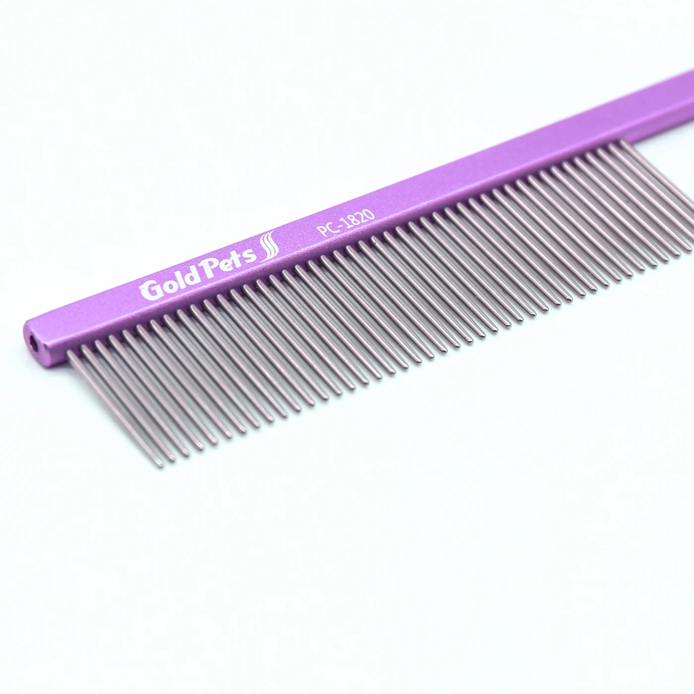 Baoli OEM Peine Perro 26x185mm Metal Pet Dog Grooming Tail Comb Stainless Needle Hair Removal Departing Grooming Comb Pet Comb