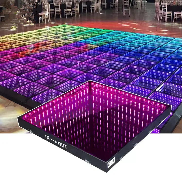 Magnetic Led Dance Floor stage 3d infinity mirror video light led dance floor Wireless Dance Floor for wedding disco party