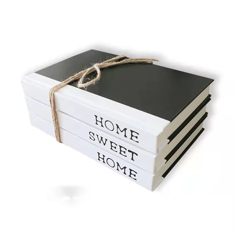 Wholesale Custom Blank inner Pages Decor Books 3 Books Set Hardcover Decorative Book for Home Cafe Decoration
