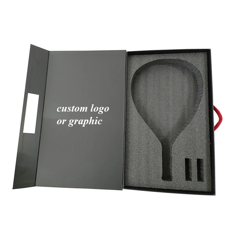 High End Tennis Padel Packing Hard Paperboard Large Magnetic Rackets Packaging Magnet Gift Box with Foam Insert and Handle