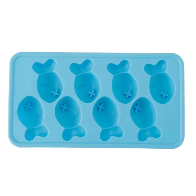 Mini fish shaped Ice Cube Mold Easy Release Clear Ice Ball Maker Reusable  Silicone Ice Cube Tray