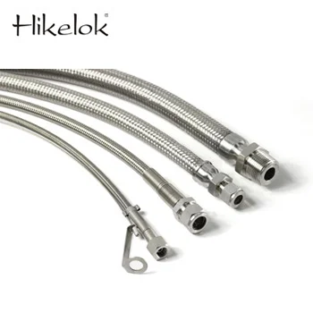 Hikelok high pressure 3000 psi stainless steel overbraid hose 1/4' 3/8' NPT BSP OD PTFE- lined PTFE core hose