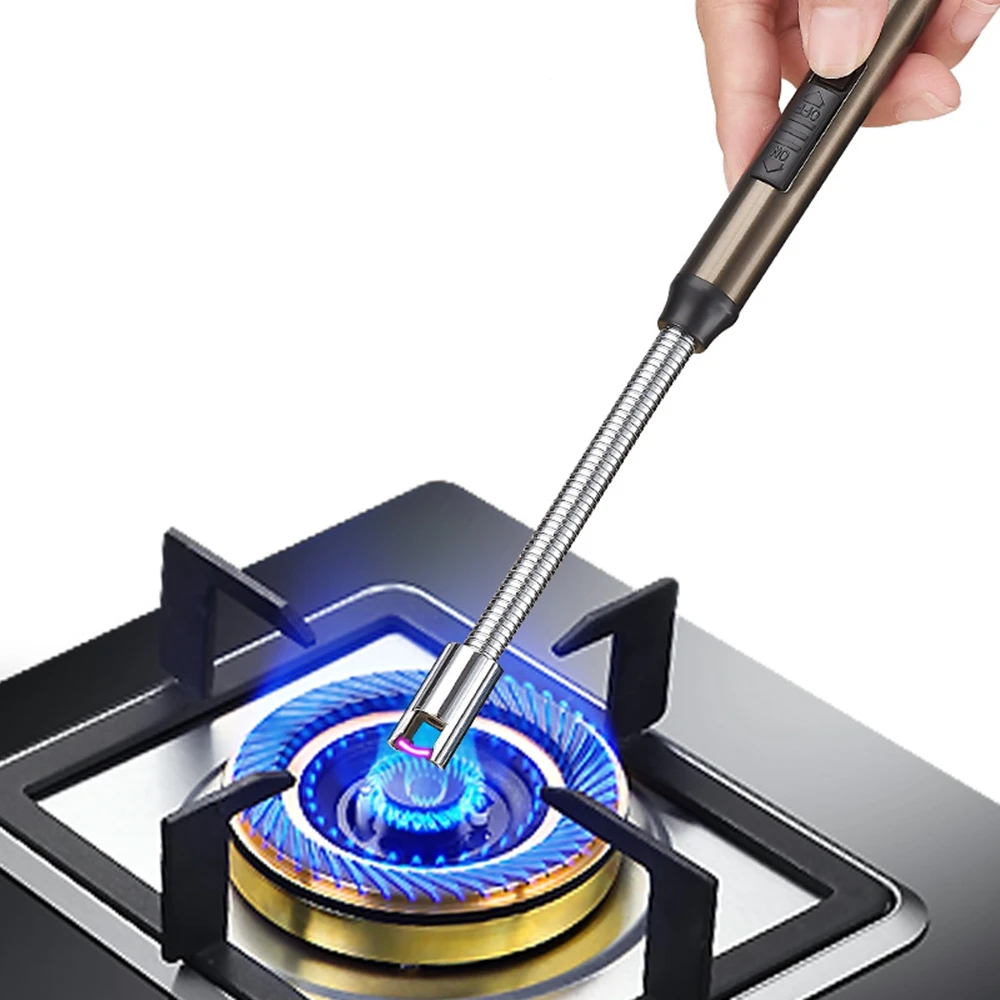 Modern style 360 degree flexible windproof electric usb rechargeable arc kitchen lighter