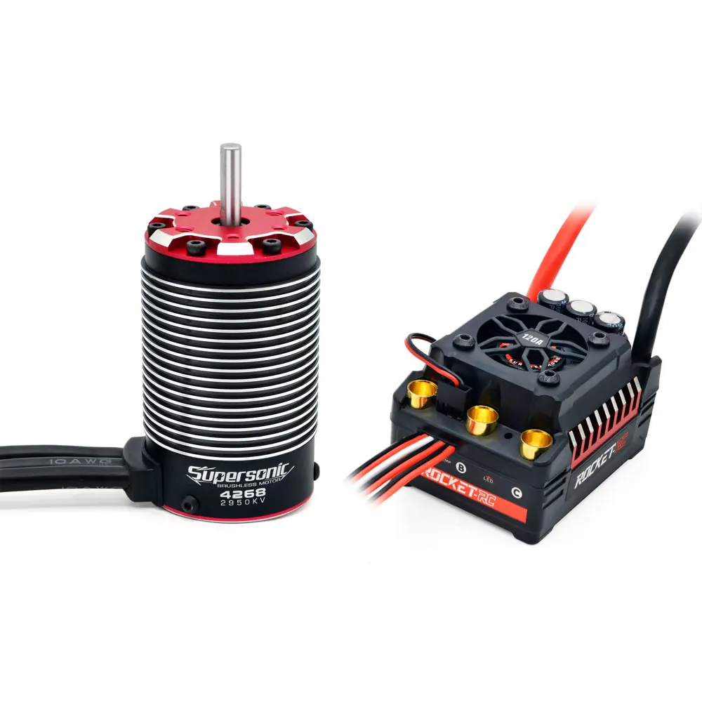 Surpass Waterproof System Supersonic 4268 Brushless Motor with 120A ESC Combo For 1/7th 1/8th RC Car Truck HSP Trax