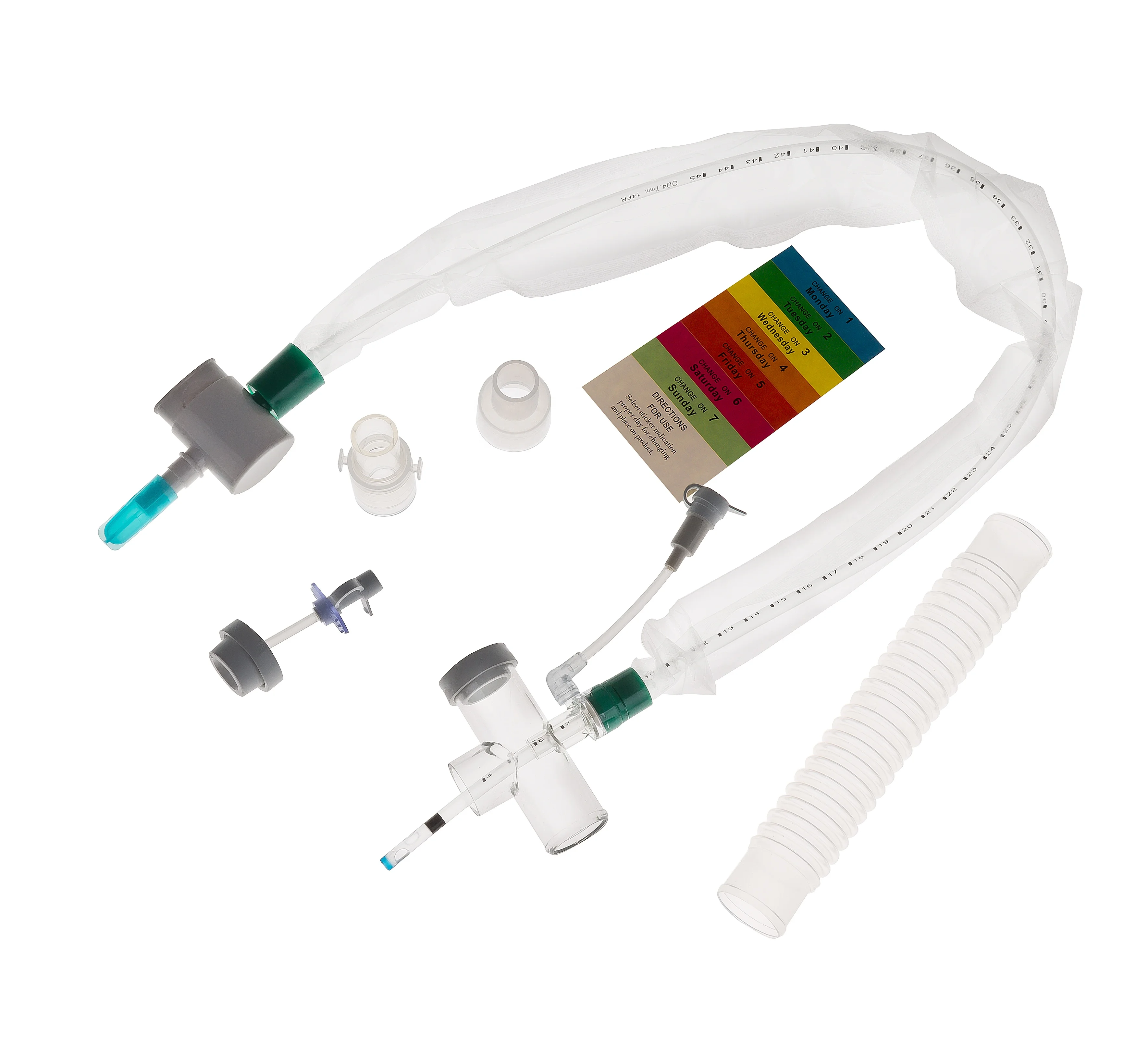 MCREAT Quick-selling Medical Product Closed Suction System 24H T-piece with Flex Tube and MDI Adapter Closed Suction Catheter