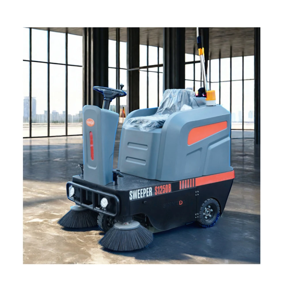 S1250B Cleaning Machine Ride-on Road Sweeper for price of road sweeper truck power broom sweeper Industrial Street Electric