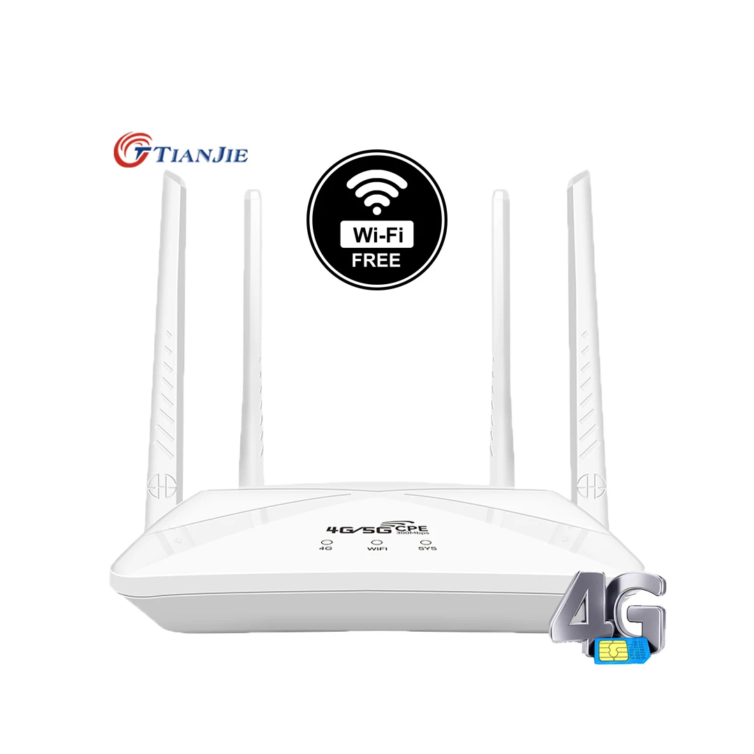 Cpe 300Mbps Wifi Extender With Lan Port 4 Antenna Wireless Wifi Modem Hotspot With Sim Card Slot 4G Router