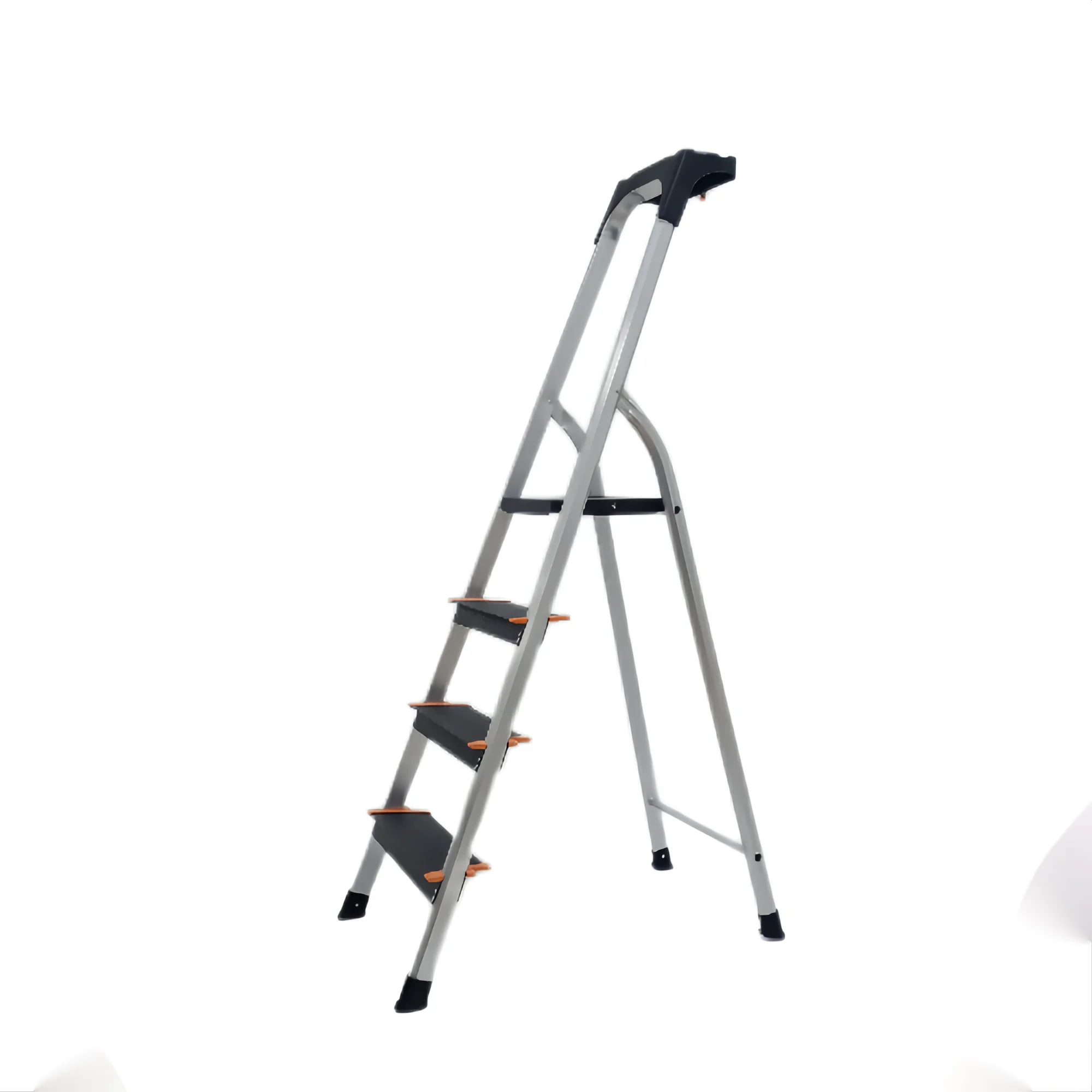 China factory aluminum alloy new type ladder steel step household ladder with handrail in dooor herringbone
