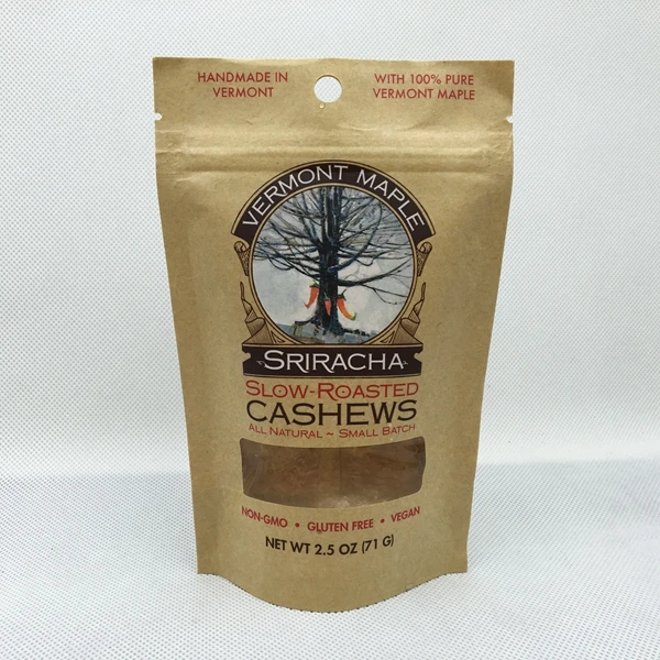 HS custom coffee bags For Snack Kraft Paper Stand Up Zip Lock Cashew Nuts Packaging Pouch