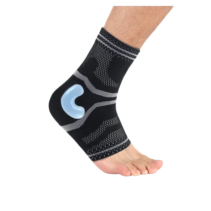 Factory Supplier Open Toe Thick Silicone Gel Support Plantar Fasciitis Knit Ankle Sleeve