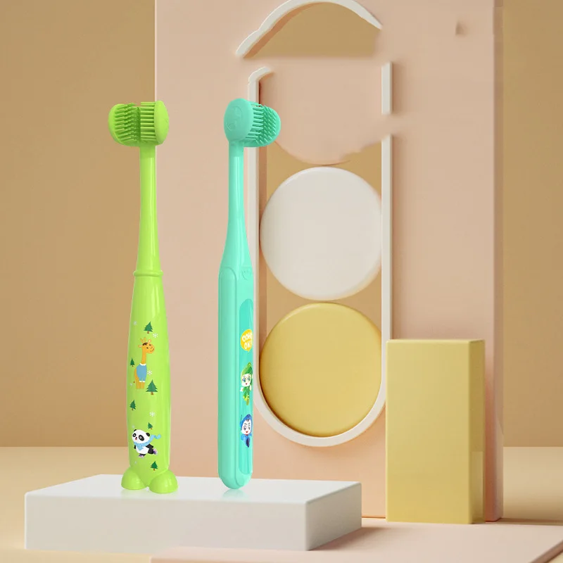 Baby triple-angle 3 sided training toothbrush for toddler