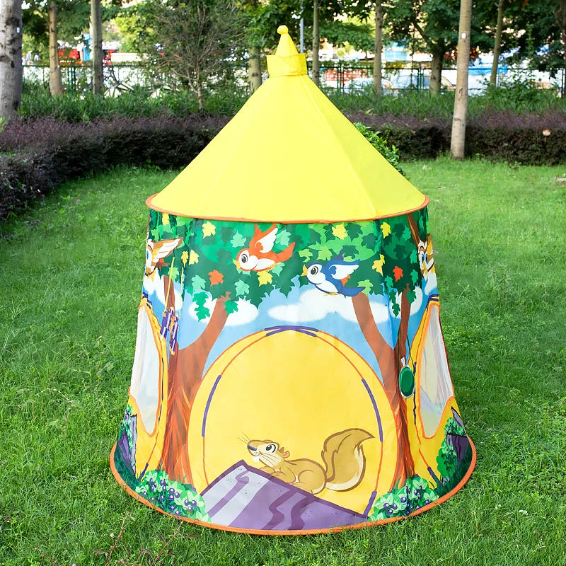 Portable Foldable Toddler Play House Toy Game Cute Cartoon Animal Teepee Pop Up Tent For Kids