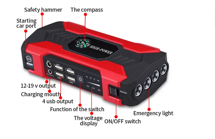Car Battery Starting Power Supply 12v Emergency Power Supply Car Mobile Power Supply Car Jump starter