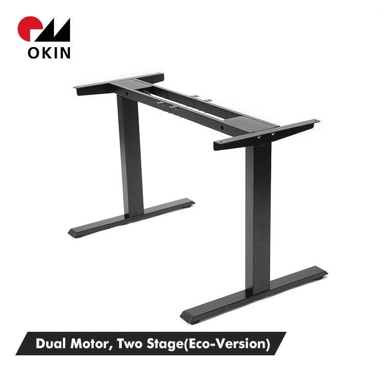 Высококачественный регулируемый по высоте компьютерный подъемный стол OKIN с двойным мотором, двухступенчатая электрическая настольная рама