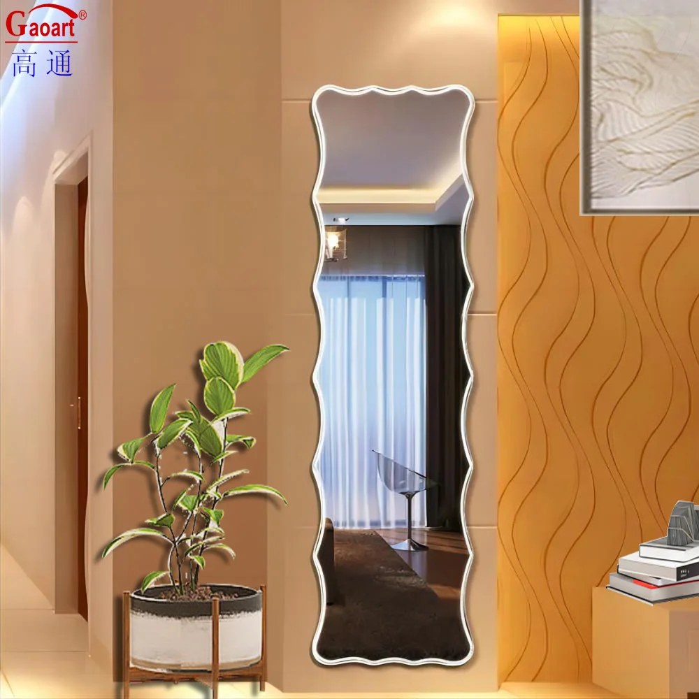 Good Quality Bath Furniture Bathroom Metal Hotel Home Decor Bevel Glass Led Sticker Full Length With Light Mirror