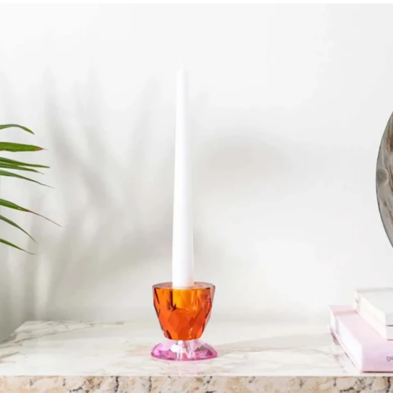 CH240 crystal candle holders colorful glass jars wedding decoration table desktop
