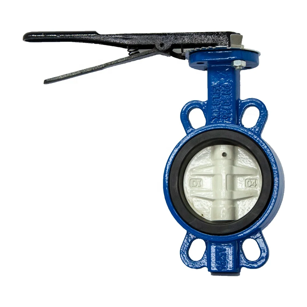2024 Pn16 Worm Gear Actuator Ductile Iron Rubber Sealing Wafer Type Butterfly Valve