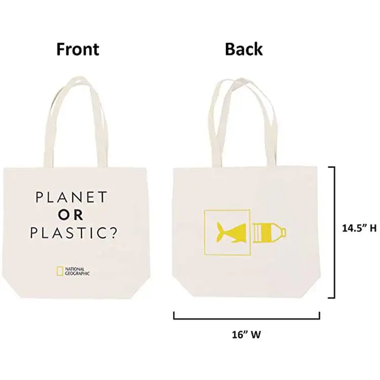 Factory supply printed reusable newly design canvas tote bag eco friendly custom size organic cotton bag