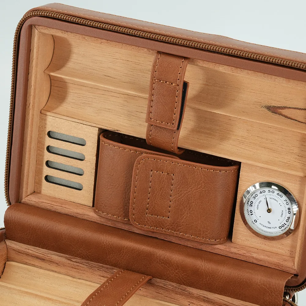2024 new Luxury 6 pack Leather cigar humidor box cigar boxes gift box for cigar lovers