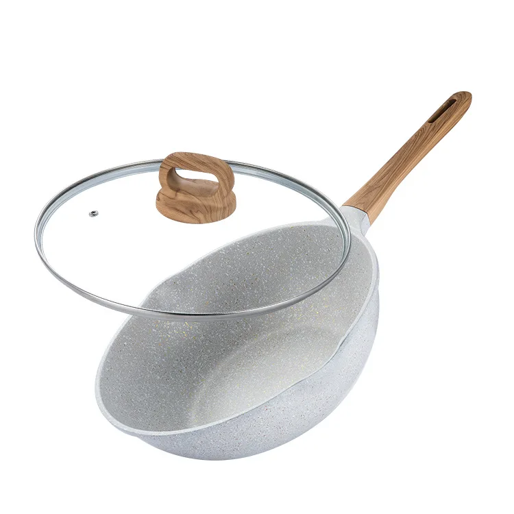 Wholesale Eco-friendly Smokeless Wok Soup Pot Maifan Stone Pots And Pans Premium Die Cast Home Kitchen Non Stick Cookware Set