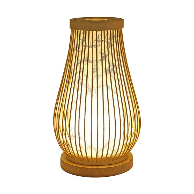 Bamboo Table Lamp,Bedroom Bedside Table Lamp,Retro Desk Lamp Reading Light Home Decor