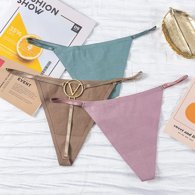 Sexy hot T-type exercise yoga Plus size low waist cotton crotch Underwear Laser Cutting Briefs thong Ice Silk traceless panties