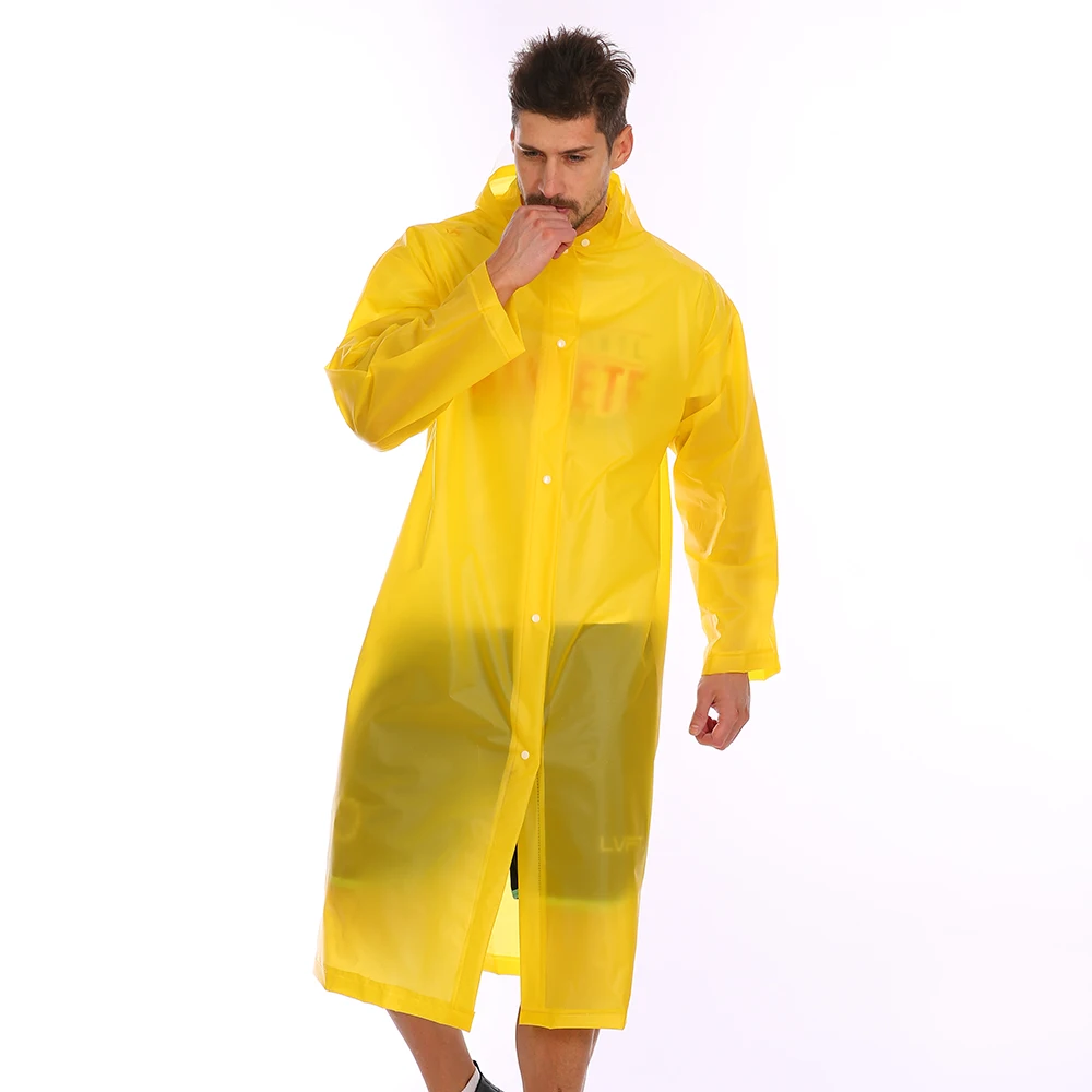 Fashion Women Men Transparent Fabric Poncho Portable Light Raincoat Not Disposable Rain Coat For Adult Tour Pvc Raincoat