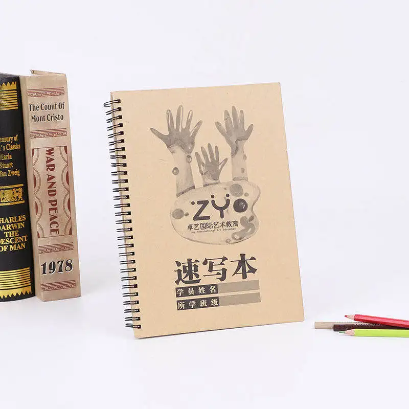 Customized Hardcover Hard Cover Black A3 A4 A5 Artist Drawing Sketch Book Sketchbook