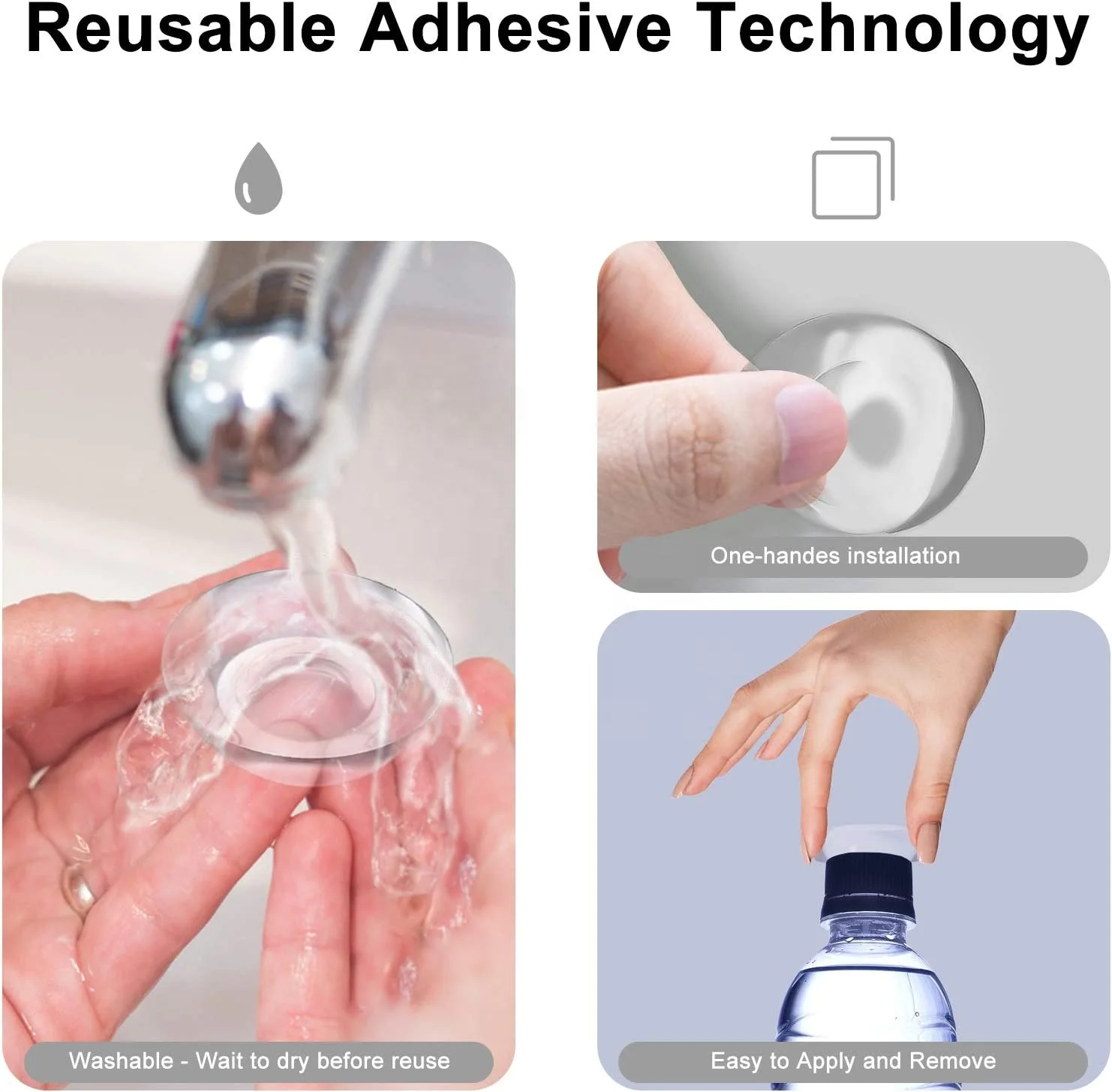 1.57 inch clear self-adhesive door stopper transparent silicone wall protector rubber bumpers for wall