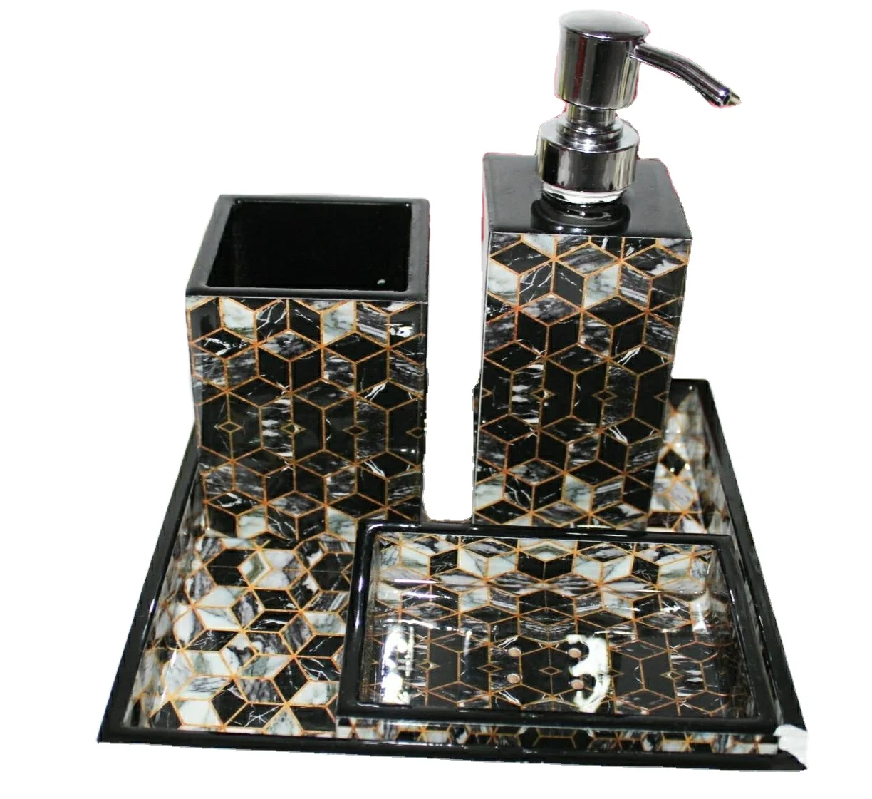 Wooden bathroom decorative set for decore your home shower set bamboo products eco friendly products 2023