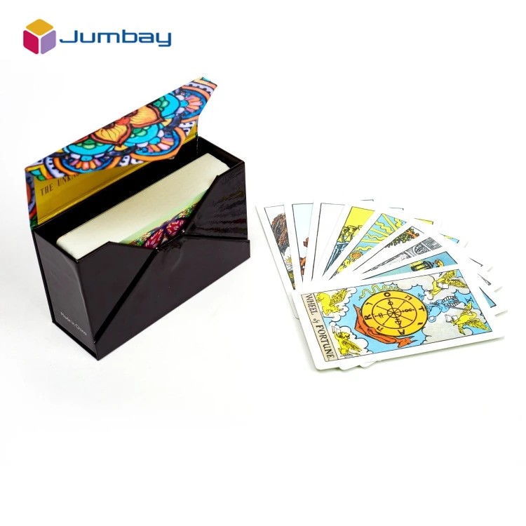Custom Black Red Blue Any Color printing Mix Up Business Tarot 80 Cards With Storage Box