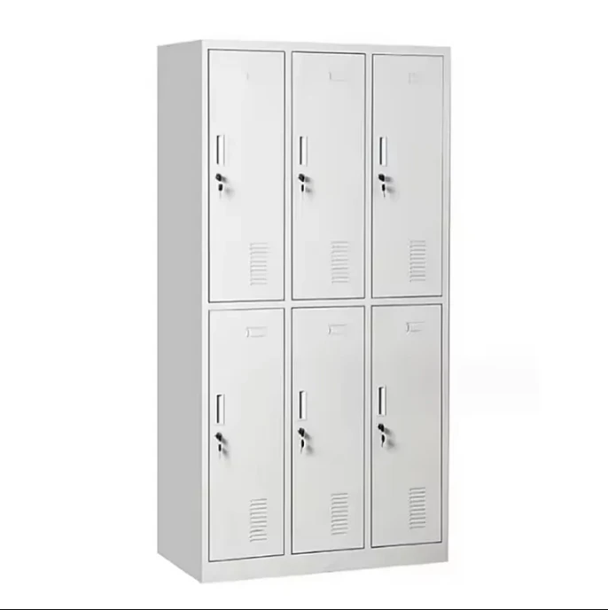 Metal locker cabinet Metal Steel 6 Compartment Locker Steel Closet Wardrobe Cupboard Gym Locker