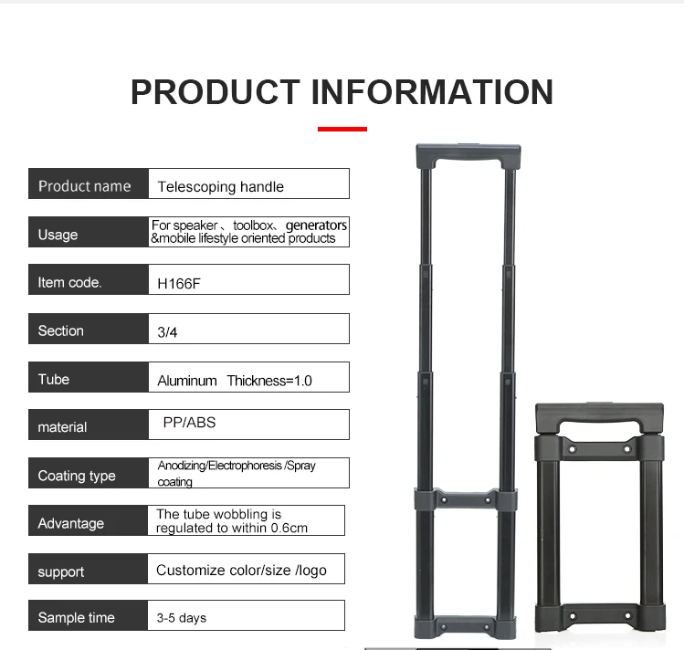 13 Inch Pilot Trolley Case Extension Amplifier Luggage Handle