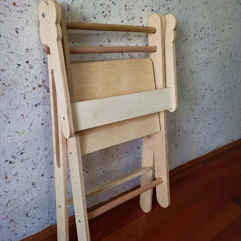 Wooden Montessori Folding Kitchen Helper Tower Kitchen Step Stool Toddler Safety Stool Adjustable Learning Tower For Toddlers