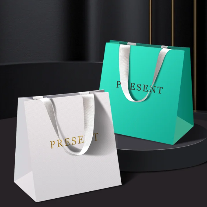 Wholesale Zara Paper Bags Cheap Colored White Ribbon Craft Bridesmaid Bag Luxury Black Gold Paper Bags Logo for Perfumes