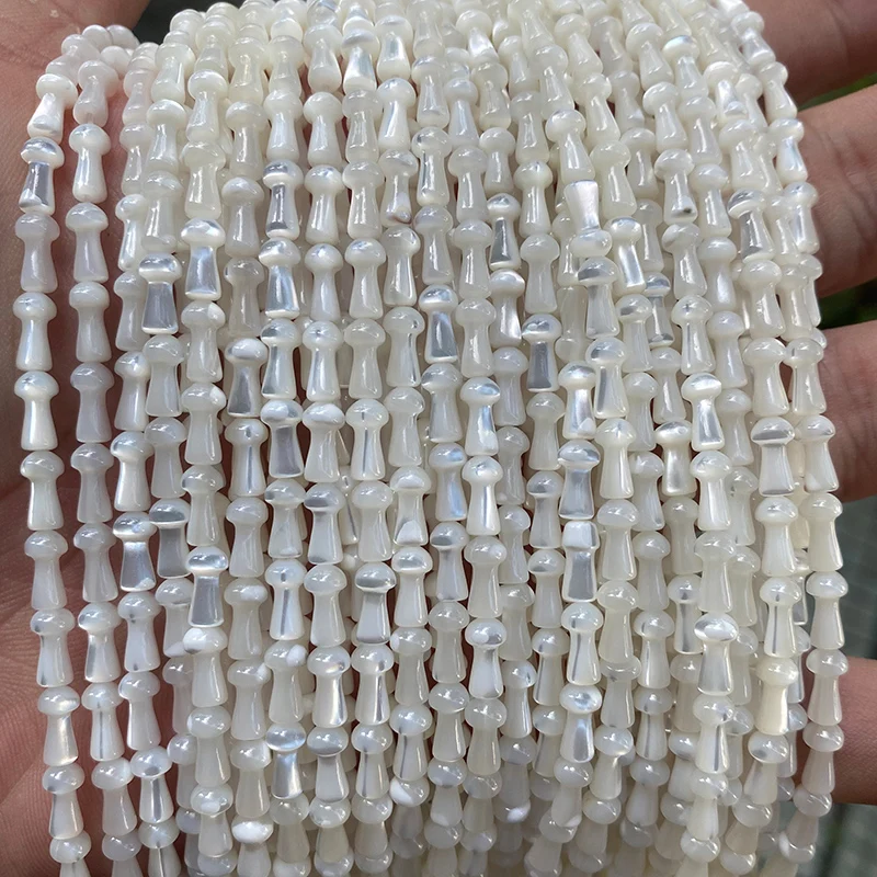 4x8mm Mushroom Shape Mother Of Pearl Shell Beads, Loose Natural MOP Pearl Shell Beads For Jewelry Making