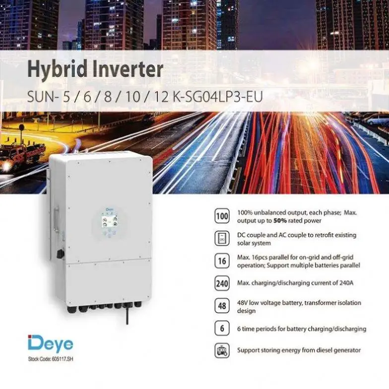 EU warehouse Deye solar inverter hybrid 12kw 3 phase 10kw 8kw SUN-12K-SG04LP3-EU deye 12kw hybrid solar inverter