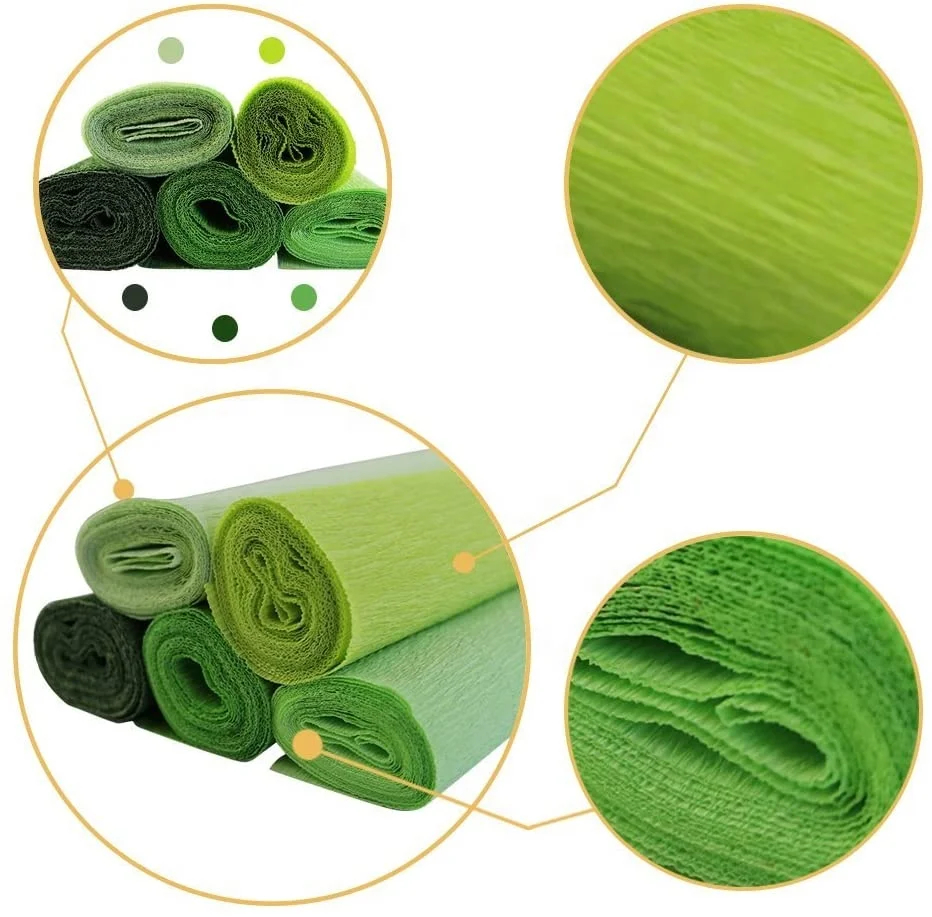 Premium Crepe Paper Rolls Colorful crepe wrapping paper for hand-made or gift packaging