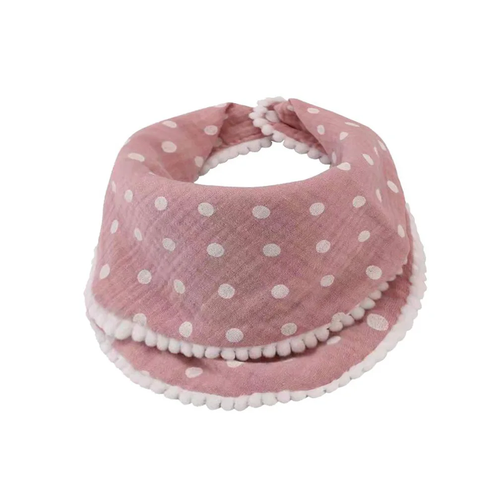 Baby Bandana Drool Bibs Muslin Cotton Toddler Bibs Unisex Teething  pom pom Bibs