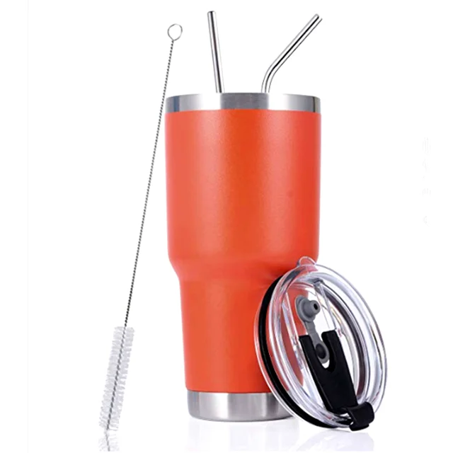 30oz Wholesale Stainless Steel Double Wall Vacuum Insulated Tumbler with Straw
