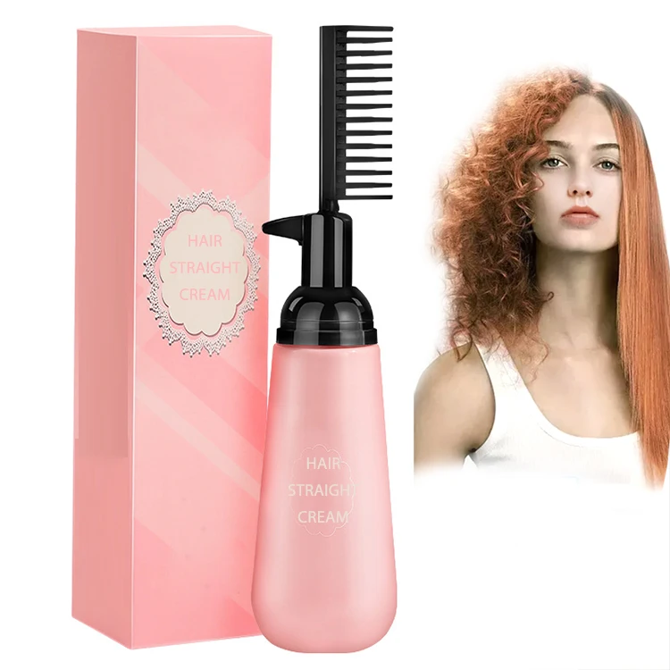 Pull-Free and Clip-Free Comb Hair Straightening Cream Quickly Soften Straight Relaxer