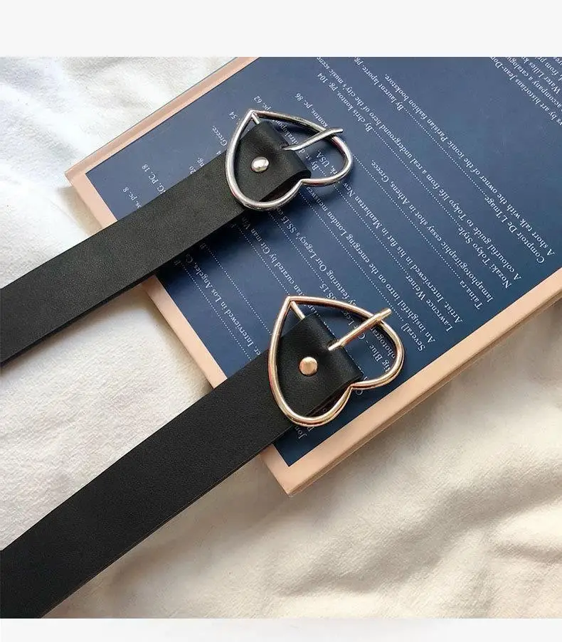 WYSE Trendy Heart-Shaped Private Custom Logo Brand Name Plate Alloy Matel Belt Buckles 30mm