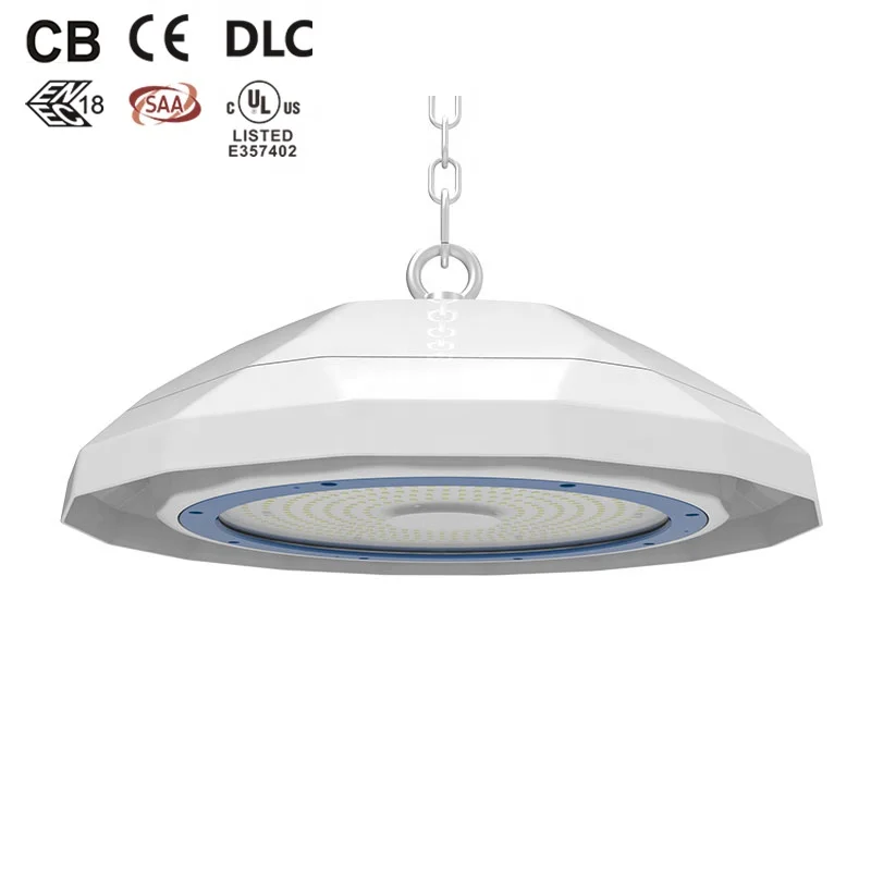 NSF DLC Listed IP66 Waterproof 100W 150W 200W Factory Warehouse Industrial UFO Round High Bay LED Lights