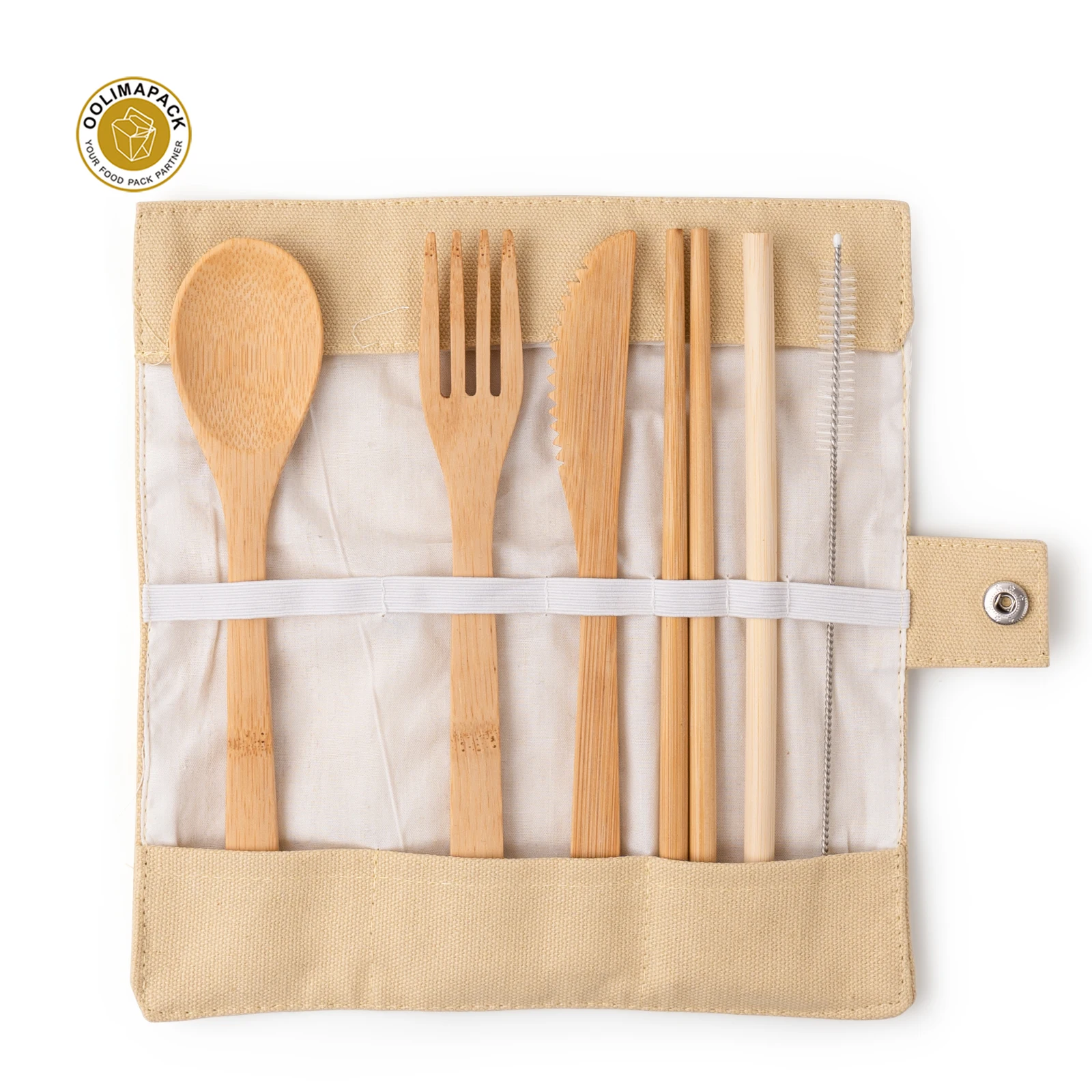 OOLIMAPACK Eco-Friendly Reusable Bamboo Travel Cutlery Tableware Set Biodegradable Disposable Cutlery For Parties