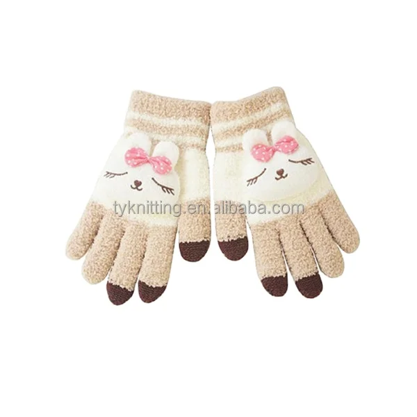 Милые вязаные теплые варежки с узором сохраняют тепло и защищают от ветра для зимнего использования