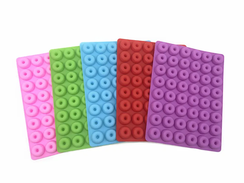 48-Cavity Mini-Doughnut Silicone Candy  Mold Donut Baking Tray